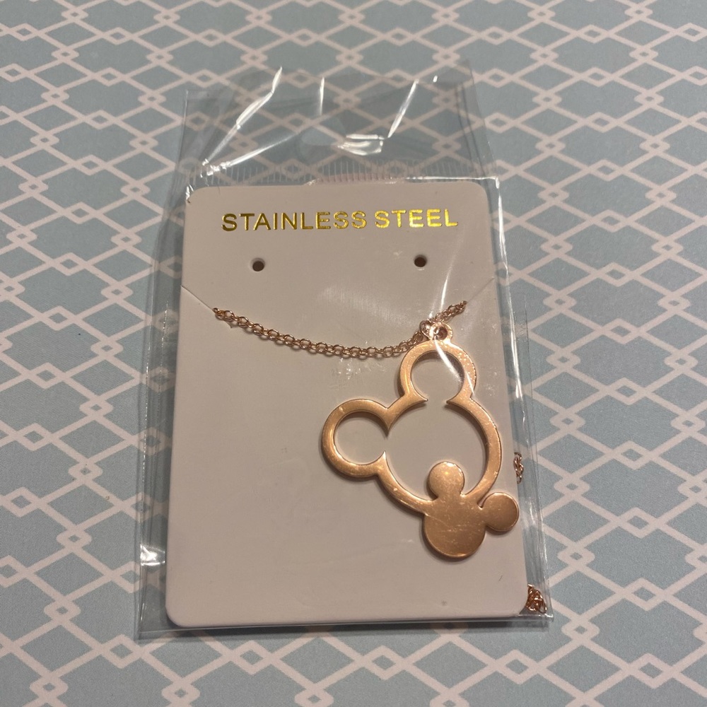 Rose Gold Mickey Mouse Necklace